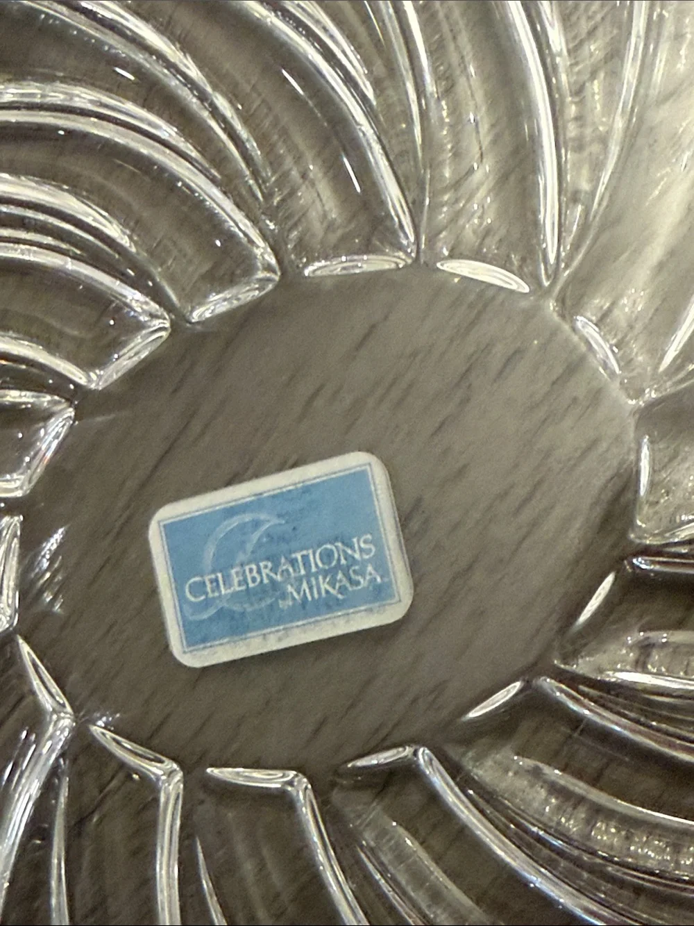 Celebrations by Mikasa Alpine Twist Crystal Platter 9.5 IN Clear Germany 5049459